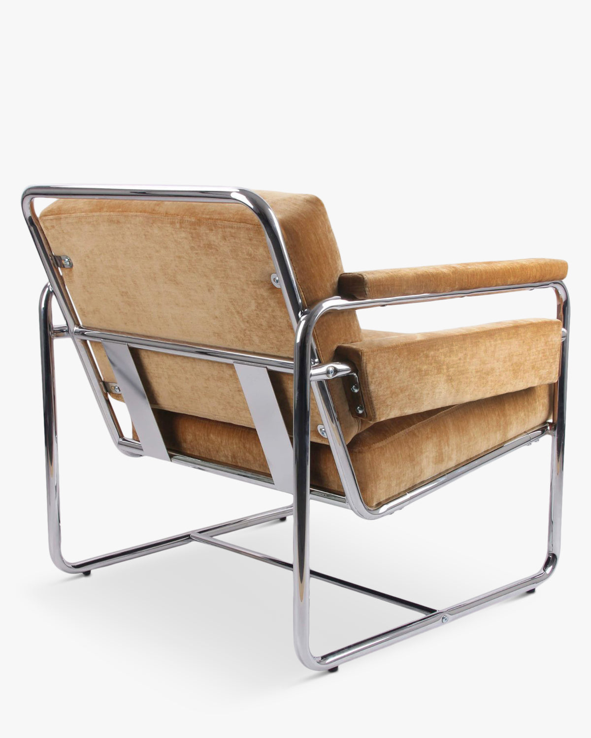 Fauteuil Kyle - velours marron taupe - vue de dos