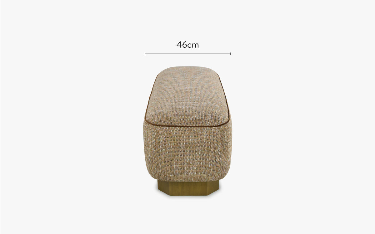 dimensions banc alyss tweed taupe sésame - côté - NV Gallery