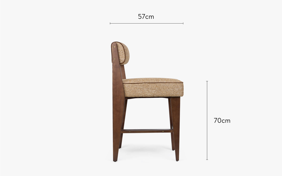 chaise de bar elva tweed marron ristretto