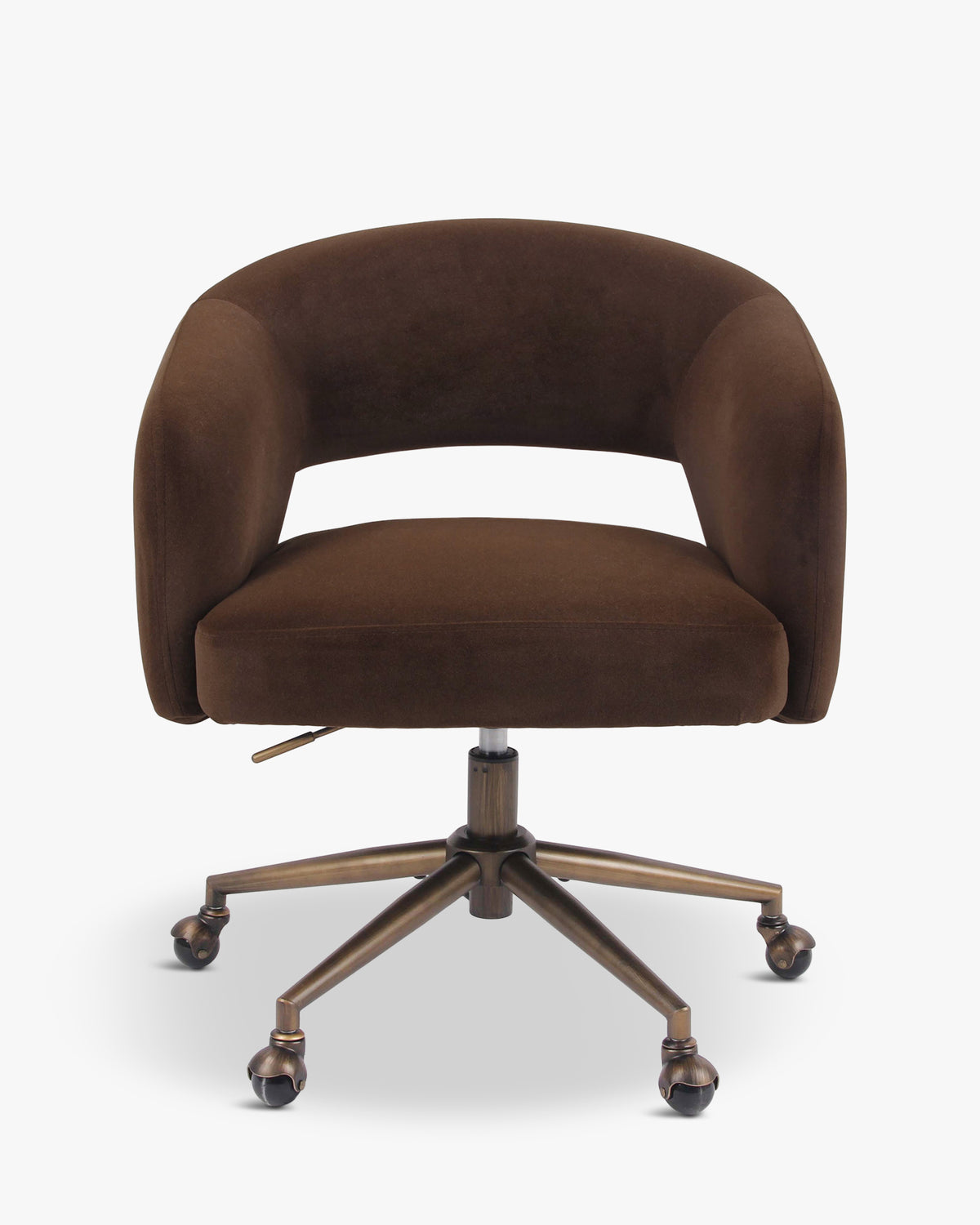 Chaise de bureau Mailen - NV GALLERY - velours marron intense - vue de face