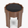 table d'appoint CANNELATA à plateau en verre fumé noir et ceinture cannelée, vue en plongée